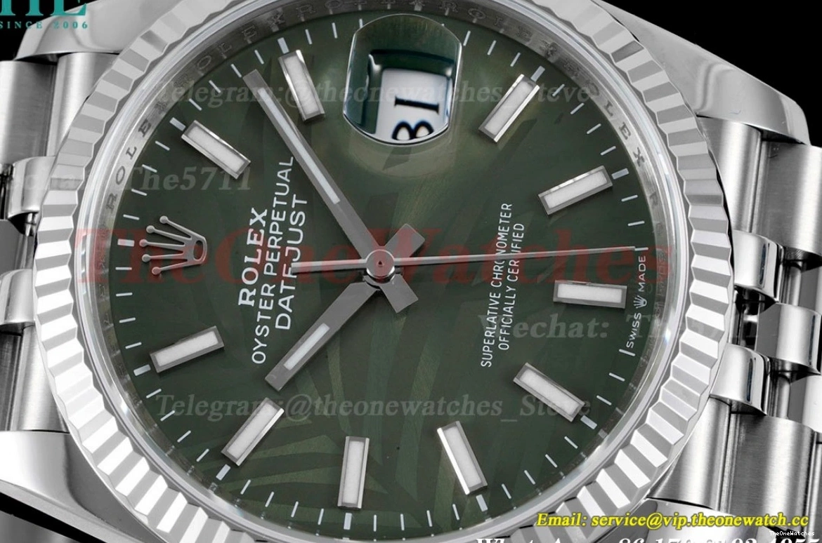 VSF 126234 VS3235 Jub 36mm Green Motif SS SS Datejust Stk Palm 0115